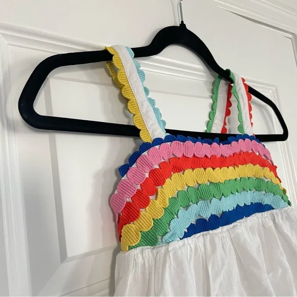 Mini Boden Rainbow Striped Cotton Camisole Tank Top - Picture 5 of 7